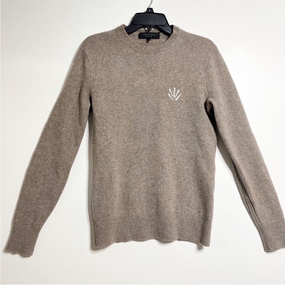 Rag & Bone Men’s Lambswool Taupe Knit Sweater Size Small